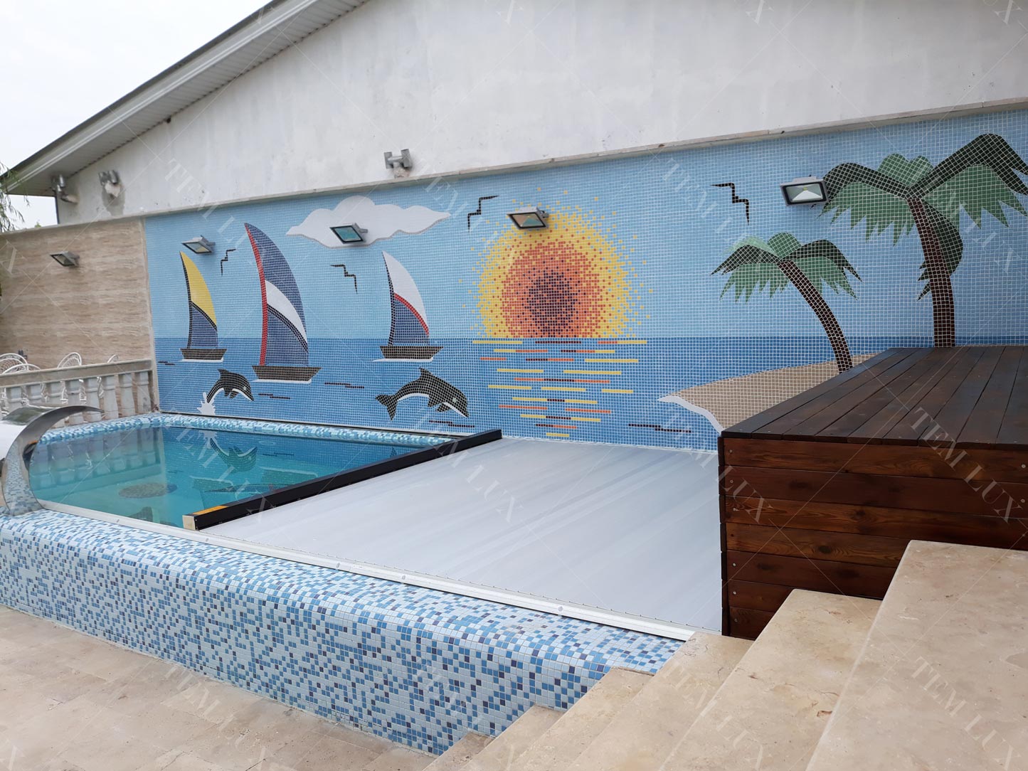 کاور استخر مدل پارچه PVC